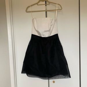 Strapless black and white dress